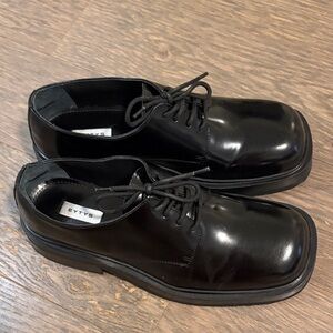 Eytys Glossy Black Patent Derby Shoes
